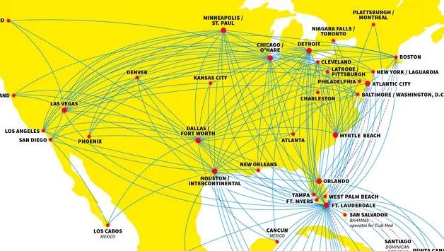 AirlinesPolicies-Spirit Airlines Travel Route Map