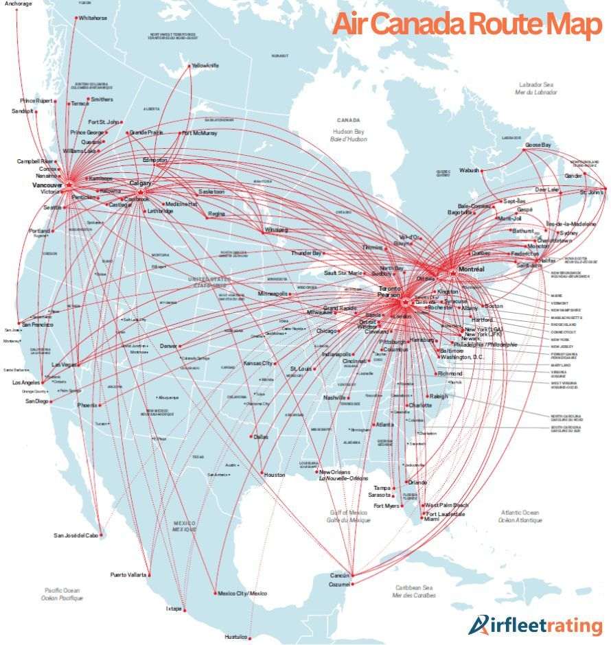 AirlinesPolicies-Route Map of Air Canada