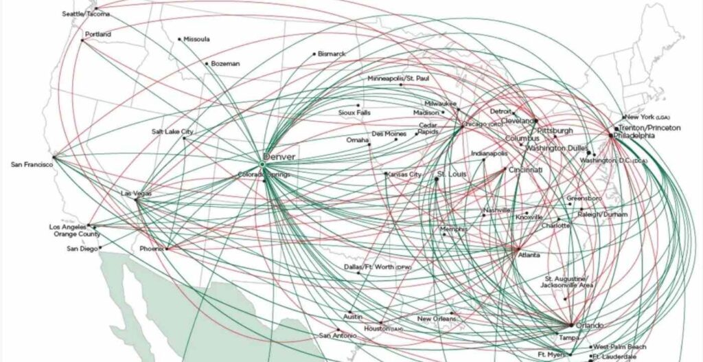 AirlinesPolicies-where does frontier airlines fly map