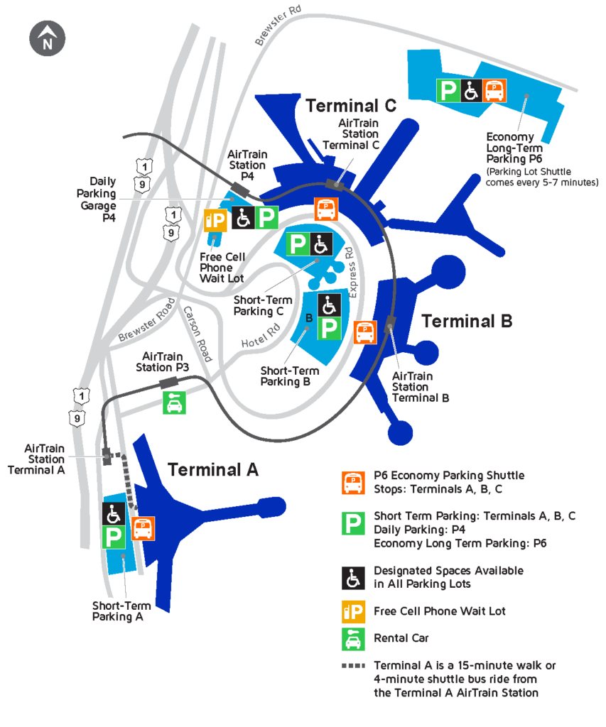 AirlinesPolicies-map of newark airport