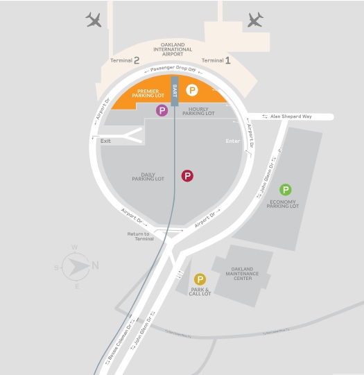 Image of OAK airport parking map